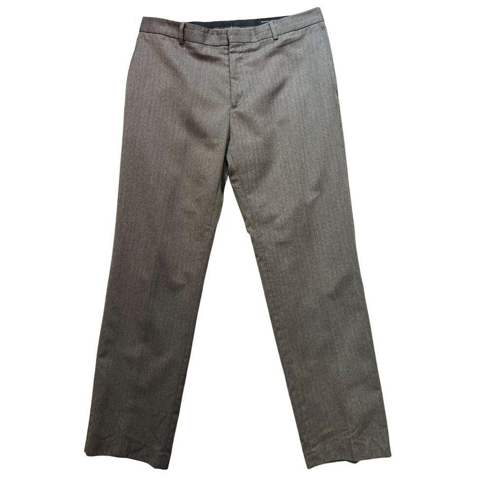 Banana Republic Mens Tailored Slim Fit Pants Size 35x32 Gray Pinstriped Workwear